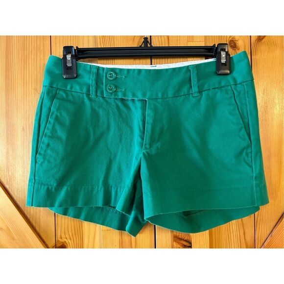 Banana Republic Shorts Size 0 Ryan Fit Green Stretch Cotton Modern Flat Front (0 - Picture 1 of 4